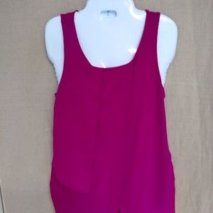 Ann Taylor Plum Tank with Overlay Details, Size S